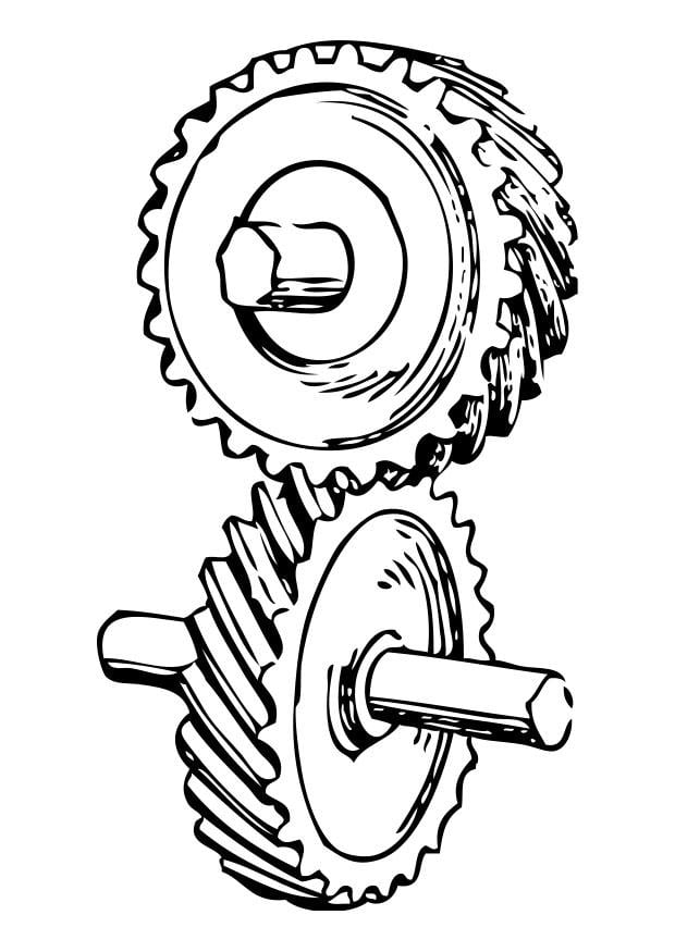 Dibujo para colorear engranaje