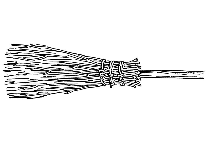 Dibujo para colorear escoba