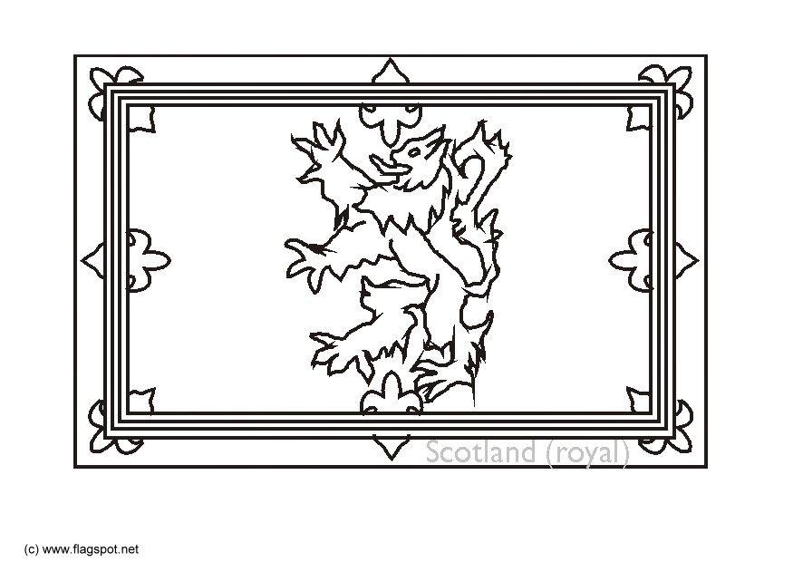 Dibujo para colorear escocia- bandera real