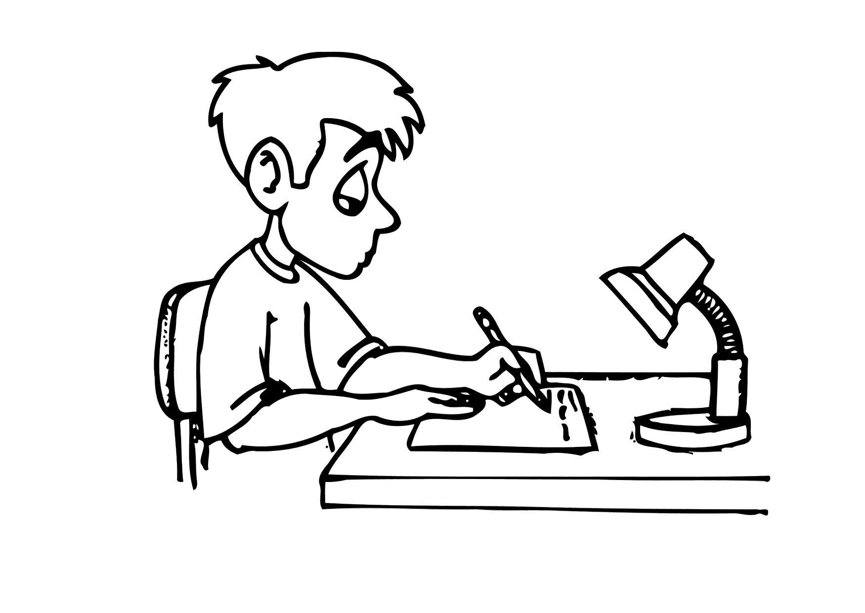 Dibujo para colorear escribir - deberes