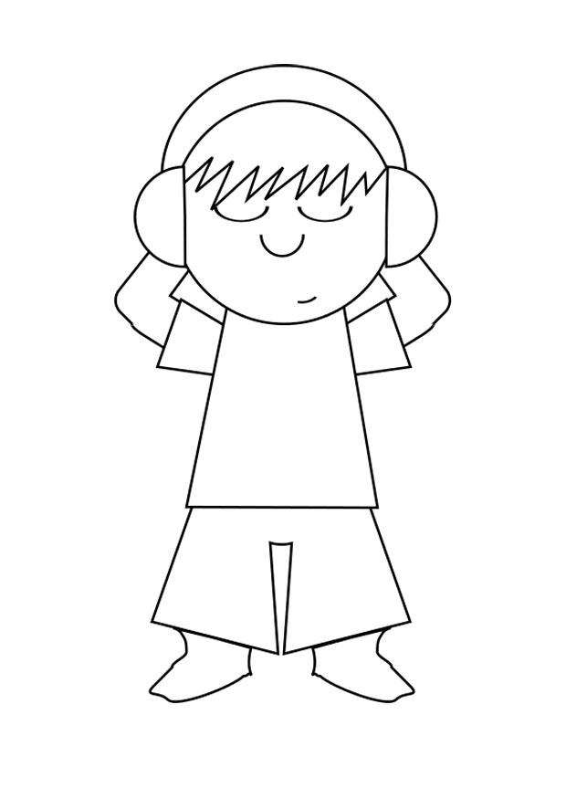 Dibujo para colorear escuchar mAºsica