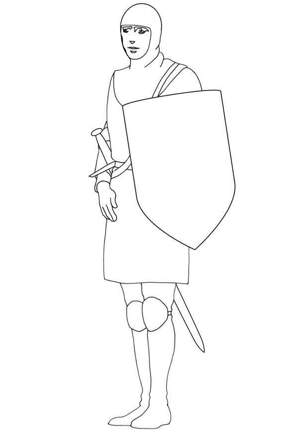 Dibujo para colorear escudo mediano