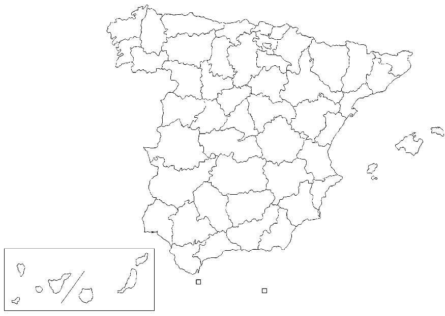Dibujo para colorear espana - provincias