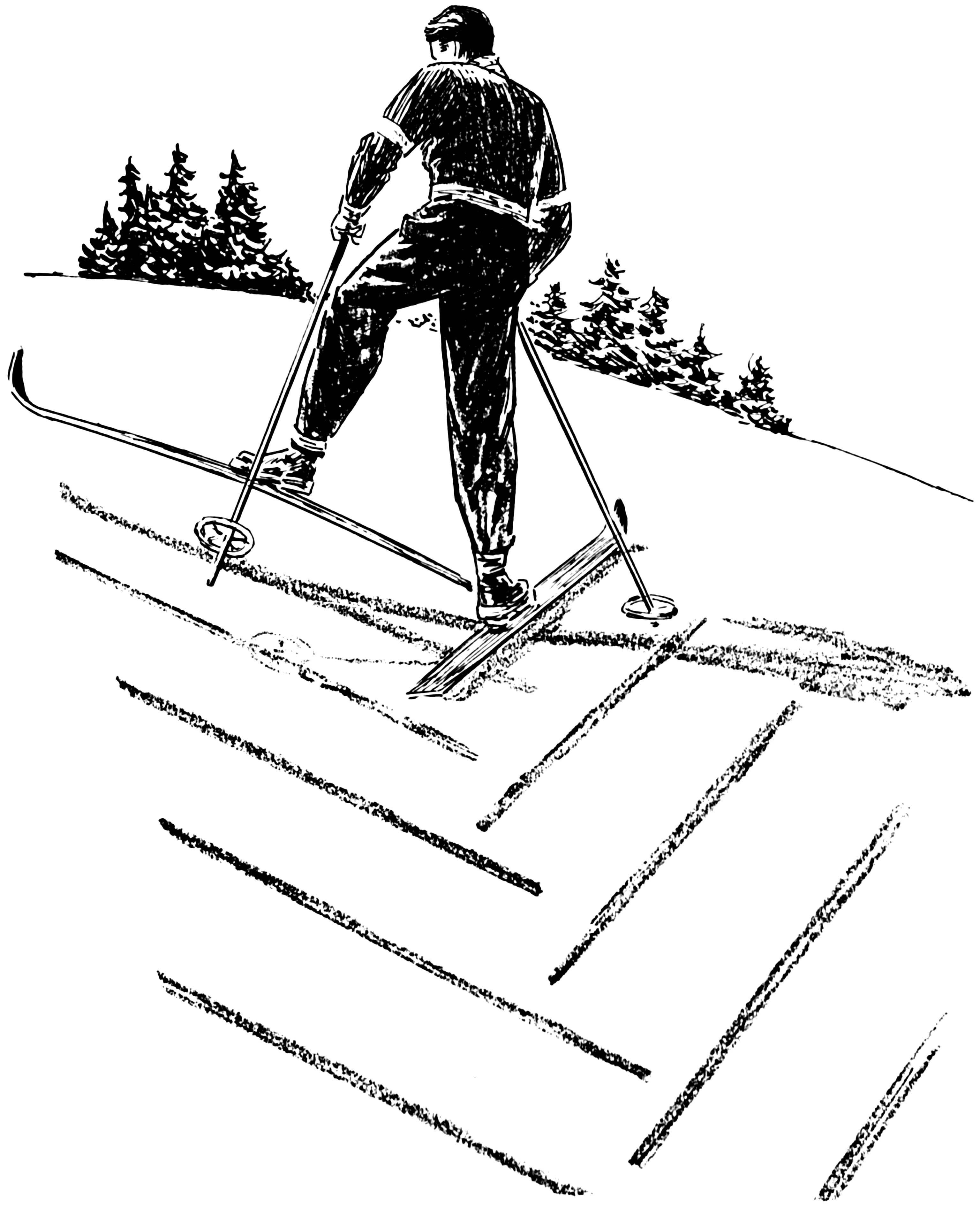 Dibujo para colorear esquiar - remontar