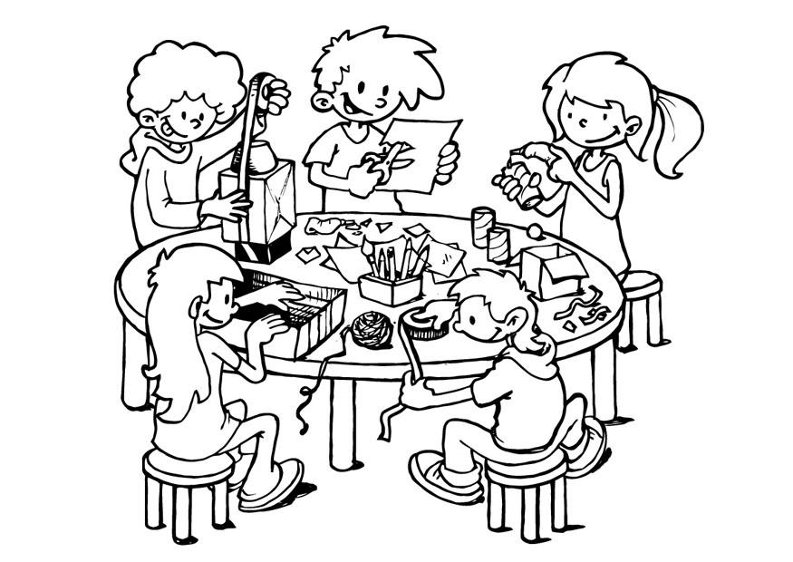 Dibujo para colorear esquina de manualidades