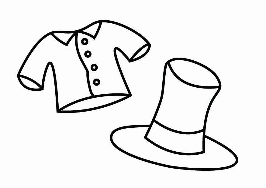 Dibujo para colorear esquina de ropa elegante