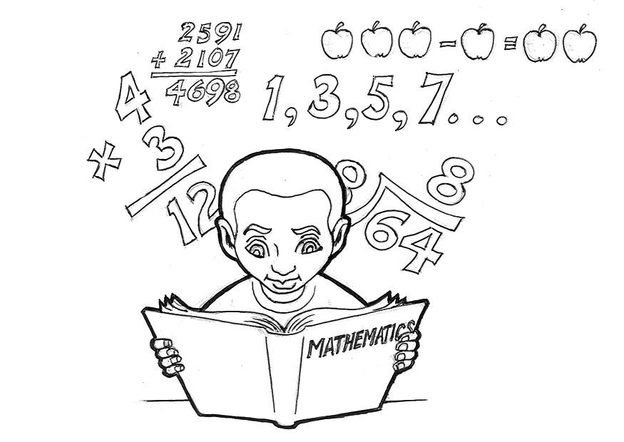 Dibujo para colorear estudiando matemA¡ticas