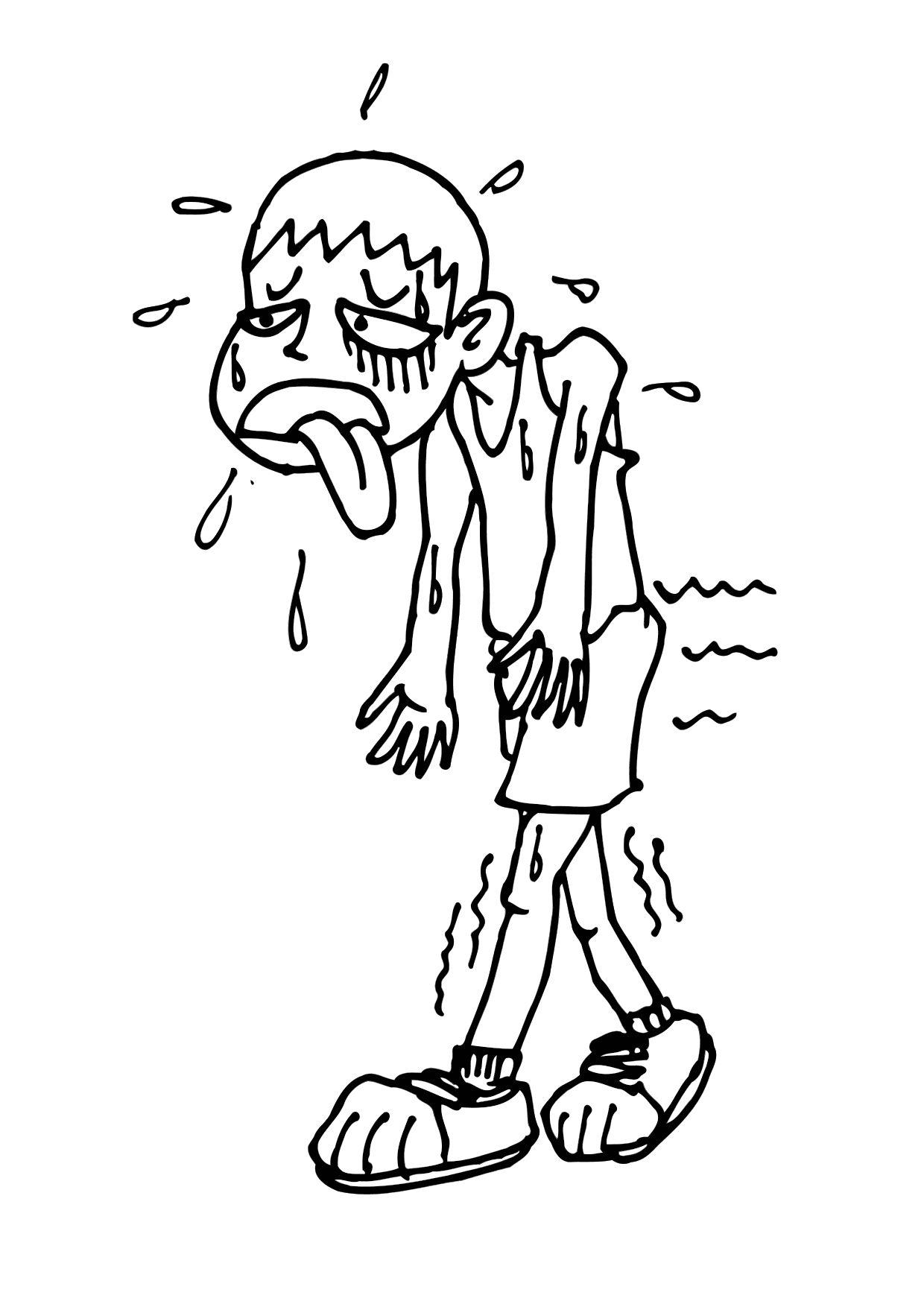 Dibujo para colorear exhausto