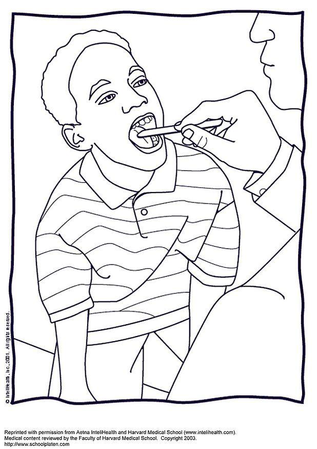 Dibujo para colorear exploraciA³n de la garganta