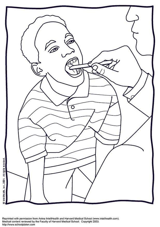Dibujo para colorear exploraciA³n de la garganta