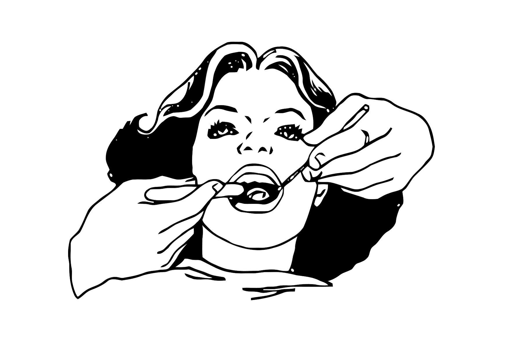 Dibujo para colorear exploraciA³n dental