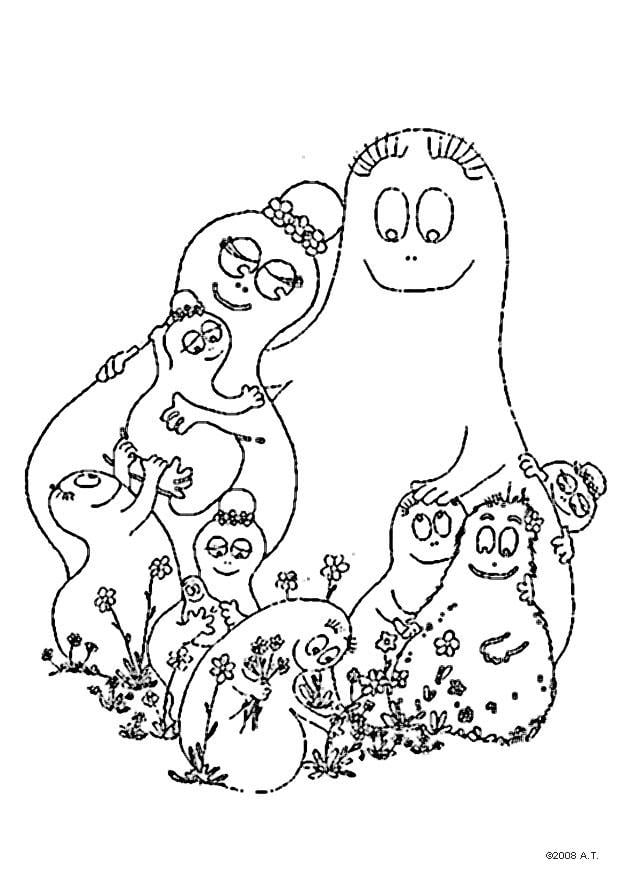 Dibujo para colorear familia barbapapa