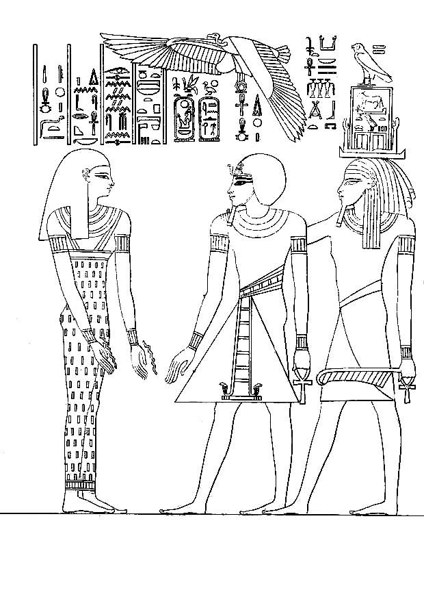 Dibujo para colorear faraA³n amenophis iii