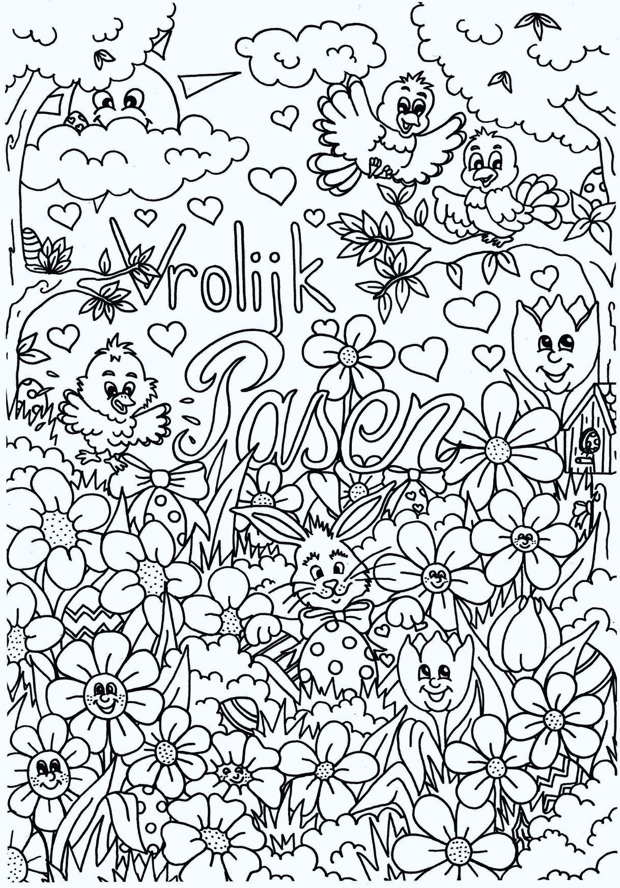 Dibujo para colorear felices pascuas