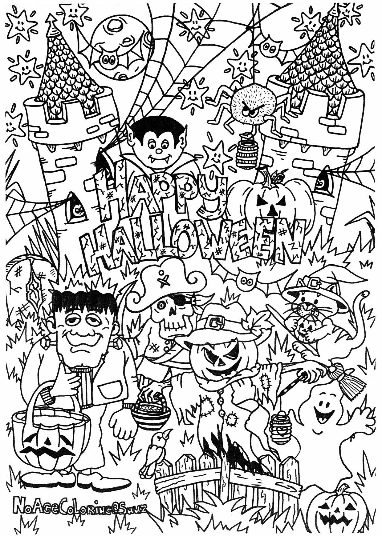 Dibujo para colorear feliz halloween