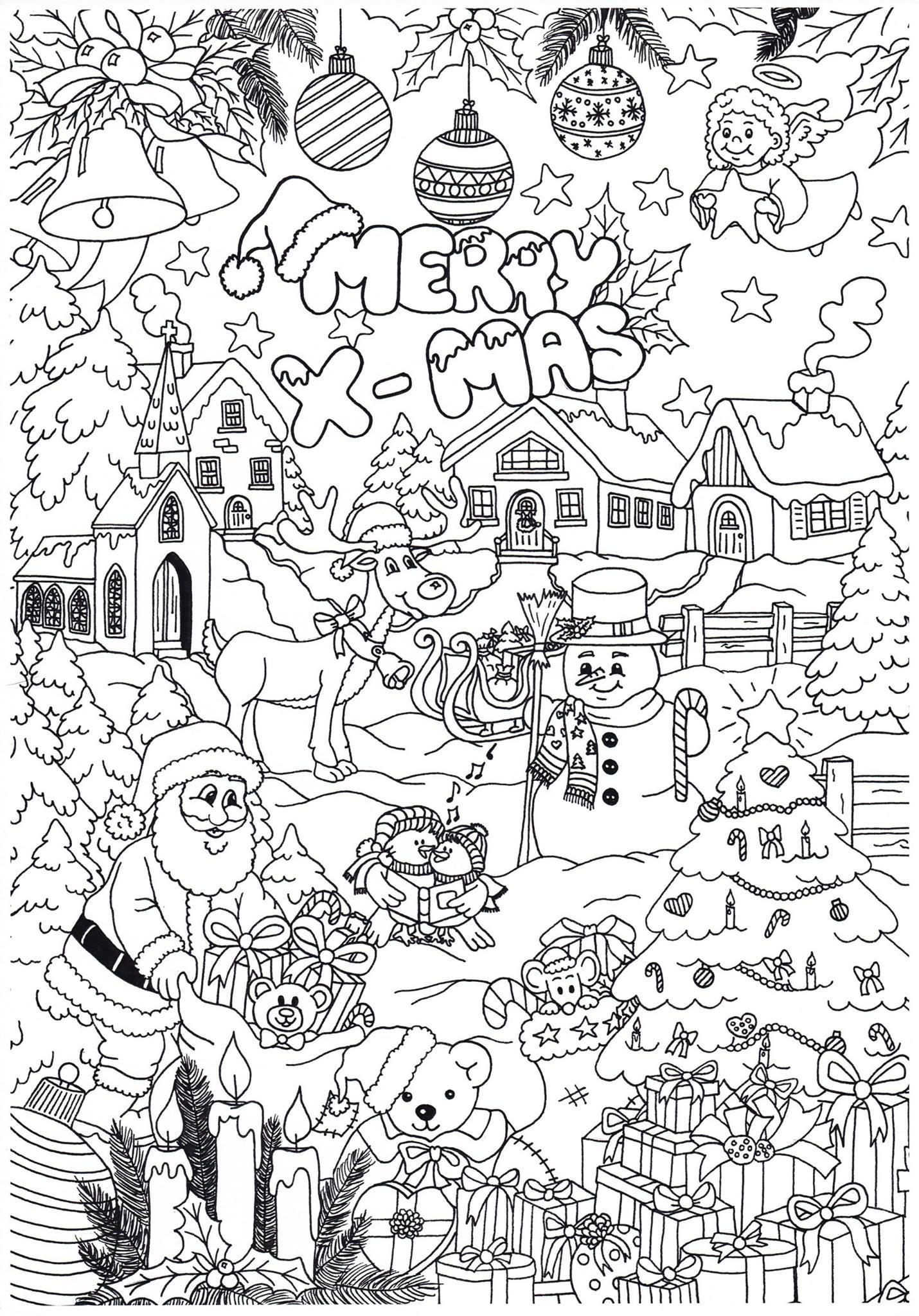 Dibujo para colorear feliz navidad