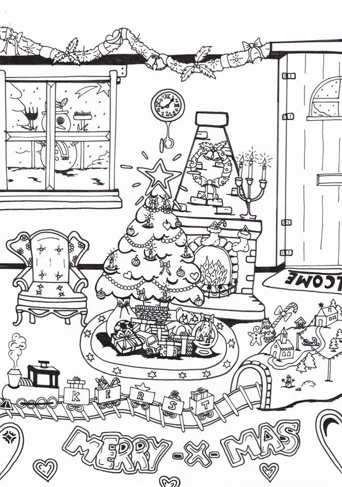 Dibujo para colorear feliz navidad