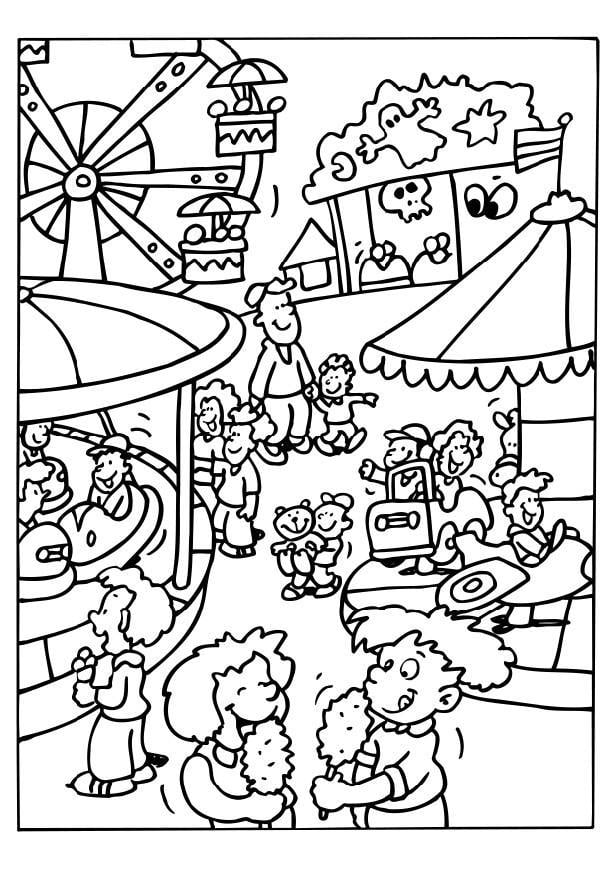 Dibujo para colorear feria