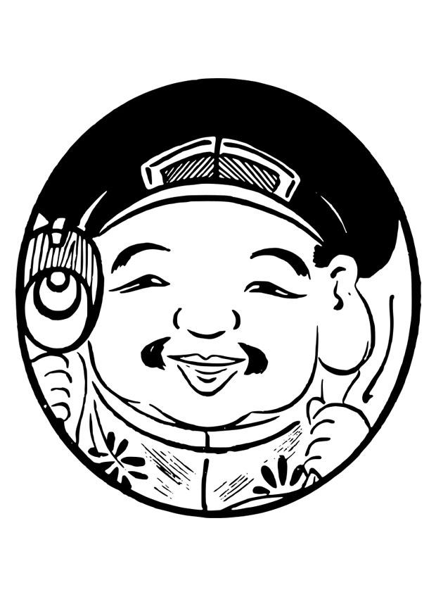 Dibujo para colorear figura asiA¡tica