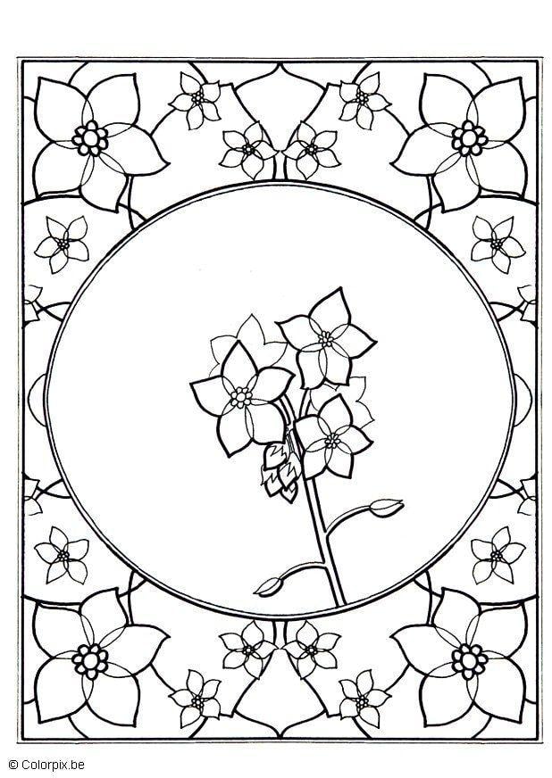 Dibujo para colorear flores no me olvides