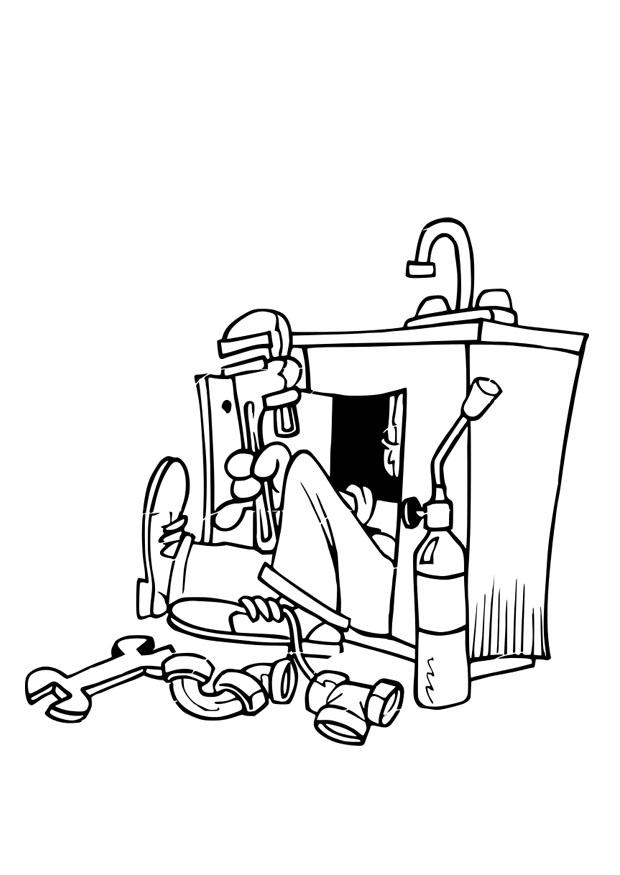 Dibujo para colorear fontanero