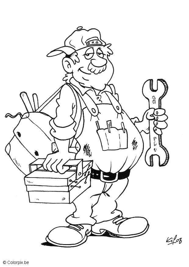 Dibujo para colorear fontanero
