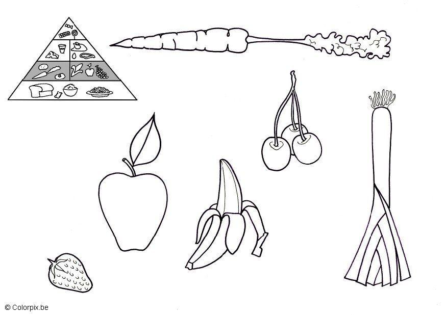 Dibujo para colorear frutas y verduras