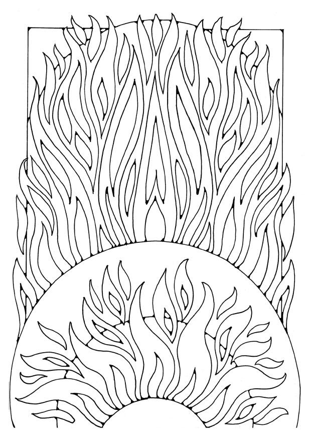 Dibujo para colorear fuego