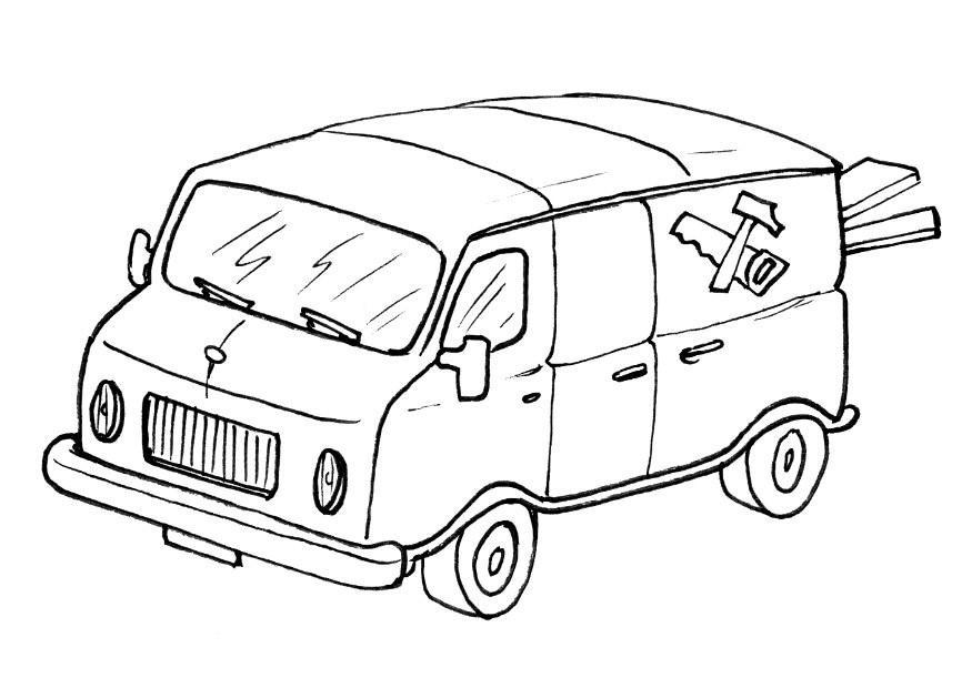Dibujo para colorear furgoneta