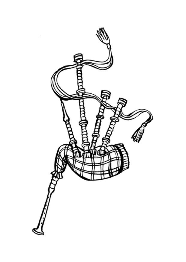 Dibujo para colorear gaita
