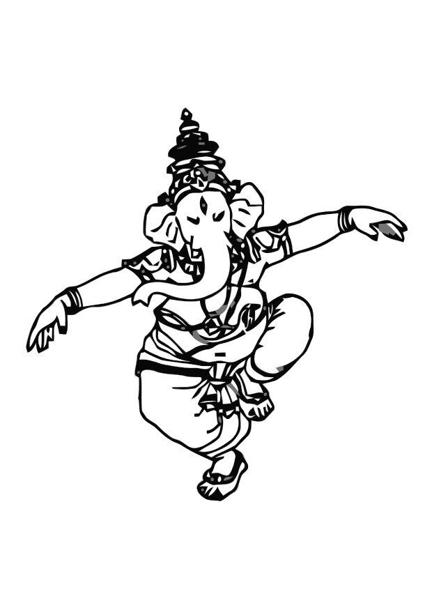 Dibujo para colorear ganesha