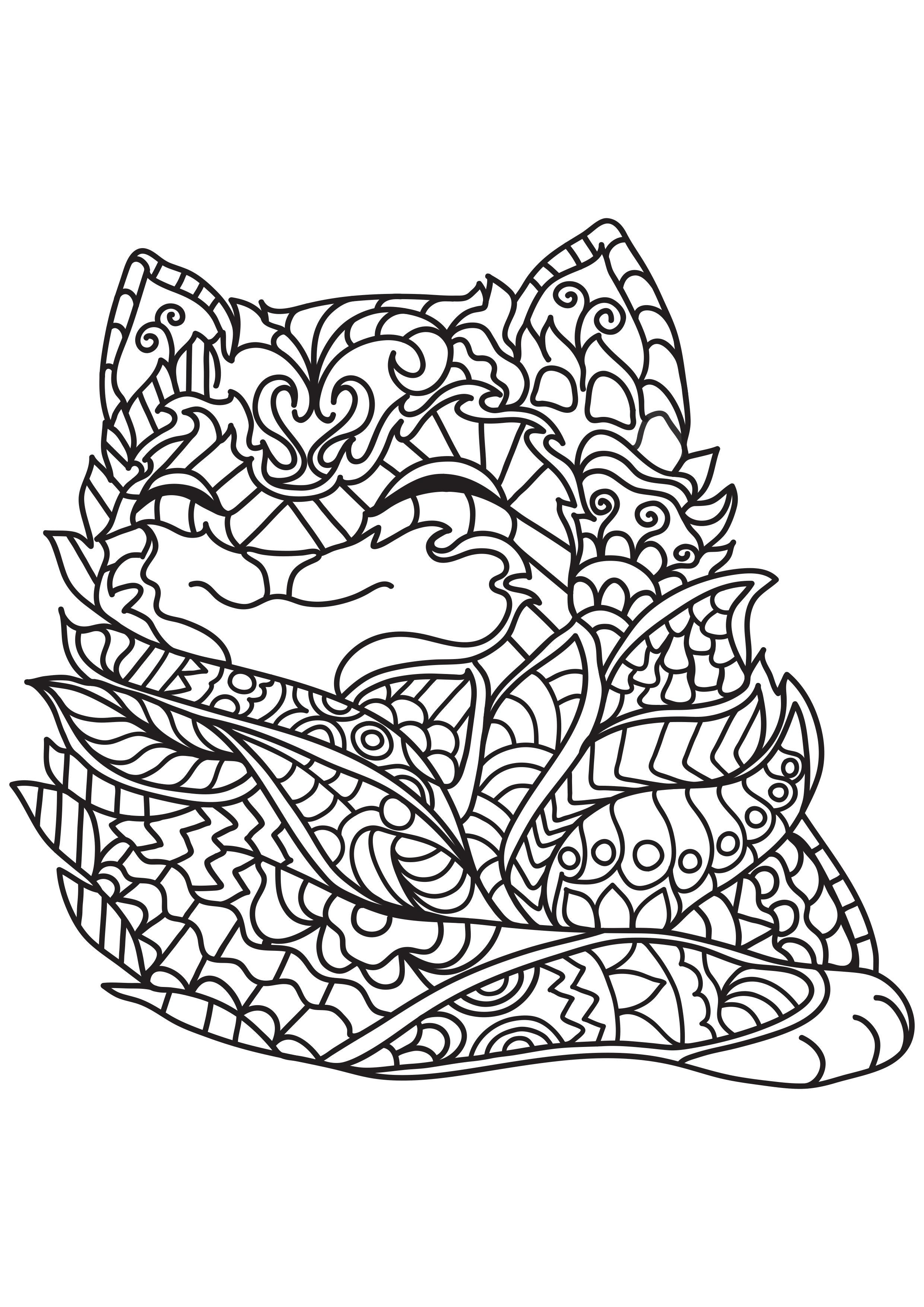 Dibujo para colorear gato es feliz
