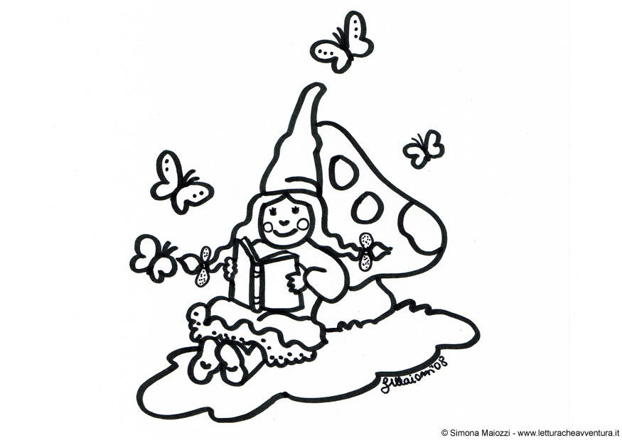 Dibujo para colorear gnoma