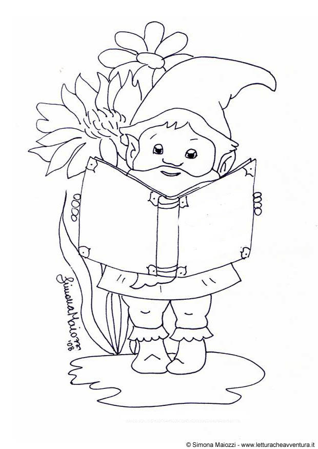 Dibujo para colorear gnomo