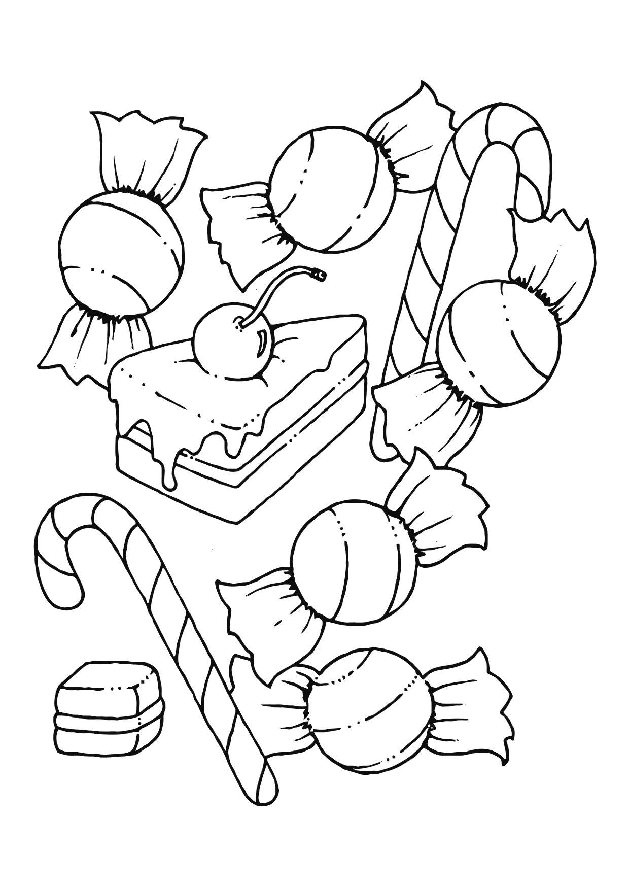 Dibujo para colorear golosina
