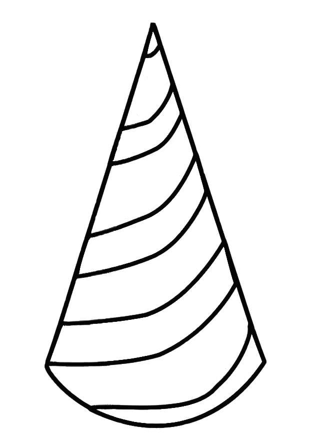 Dibujo para colorear gorro de cumpleanos