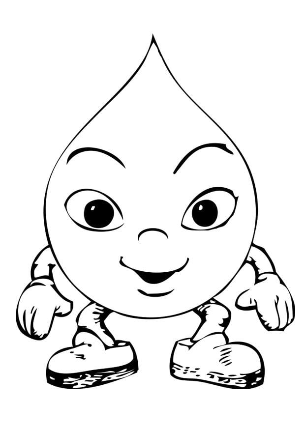 Dibujo para colorear gota de lluvia