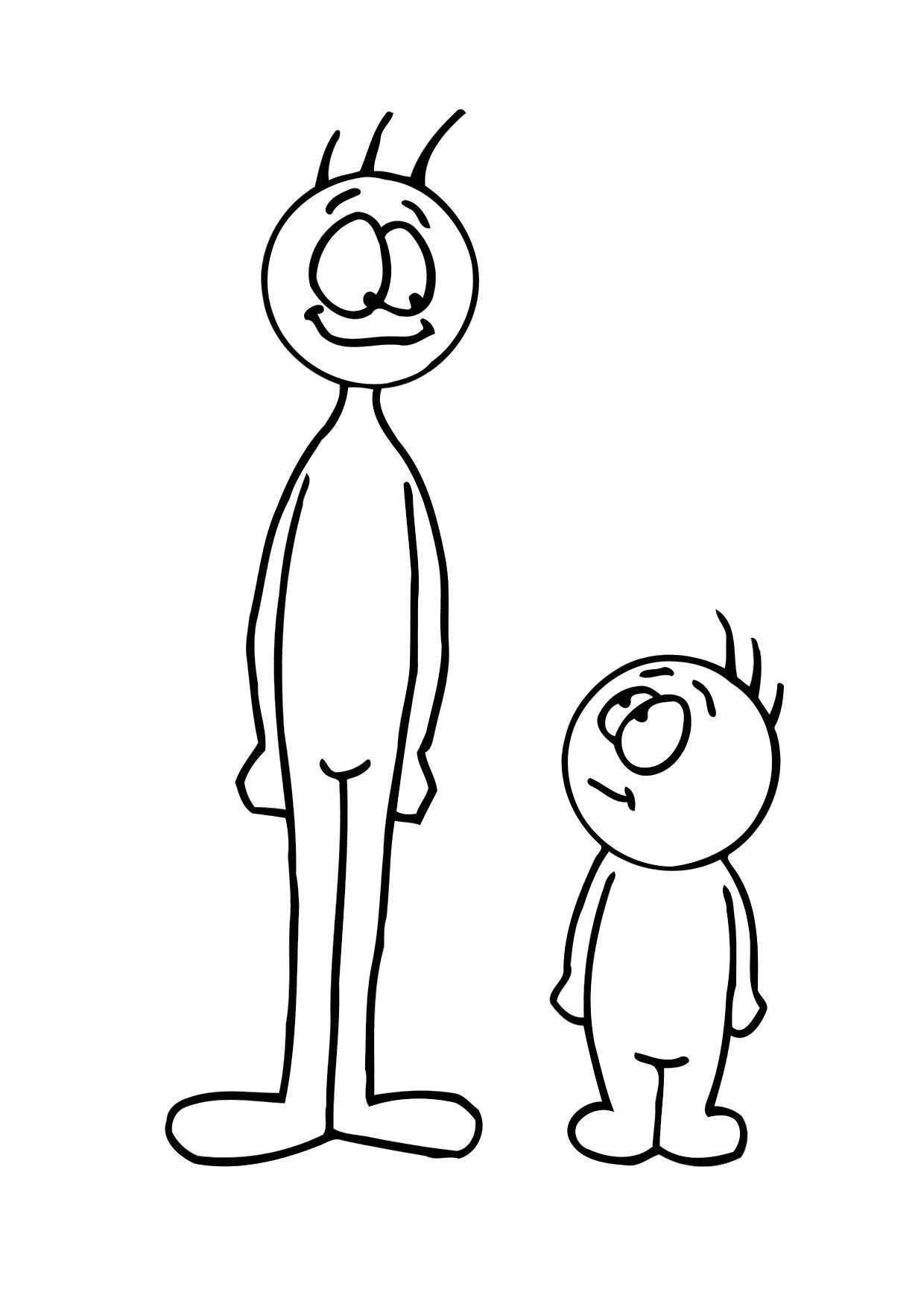 Dibujo para colorear grande y pequeno