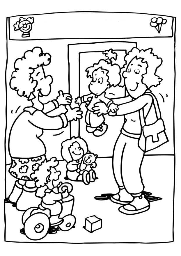 Dibujo para colorear guarderA­a - escuela infantil