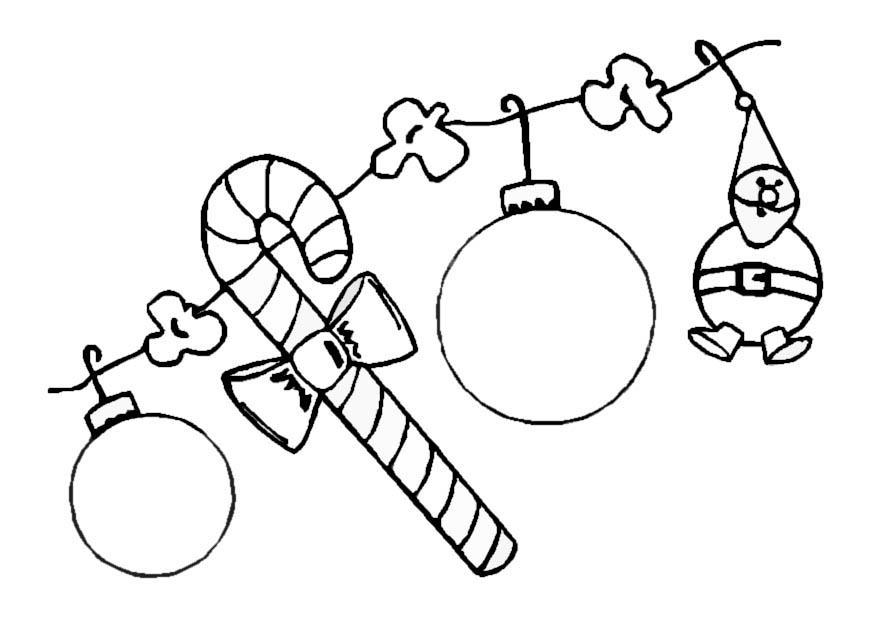 Dibujo para colorear guirnalda navidena