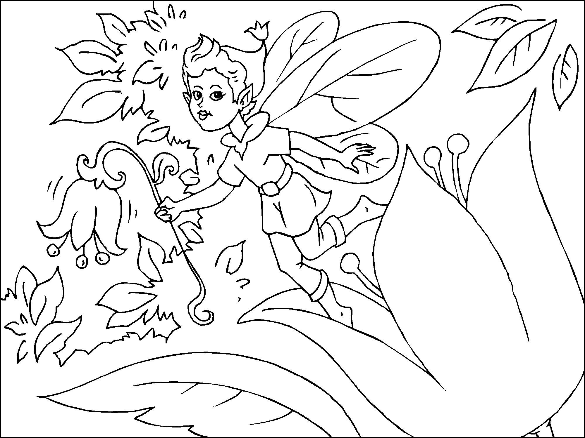 Dibujo para colorear hada