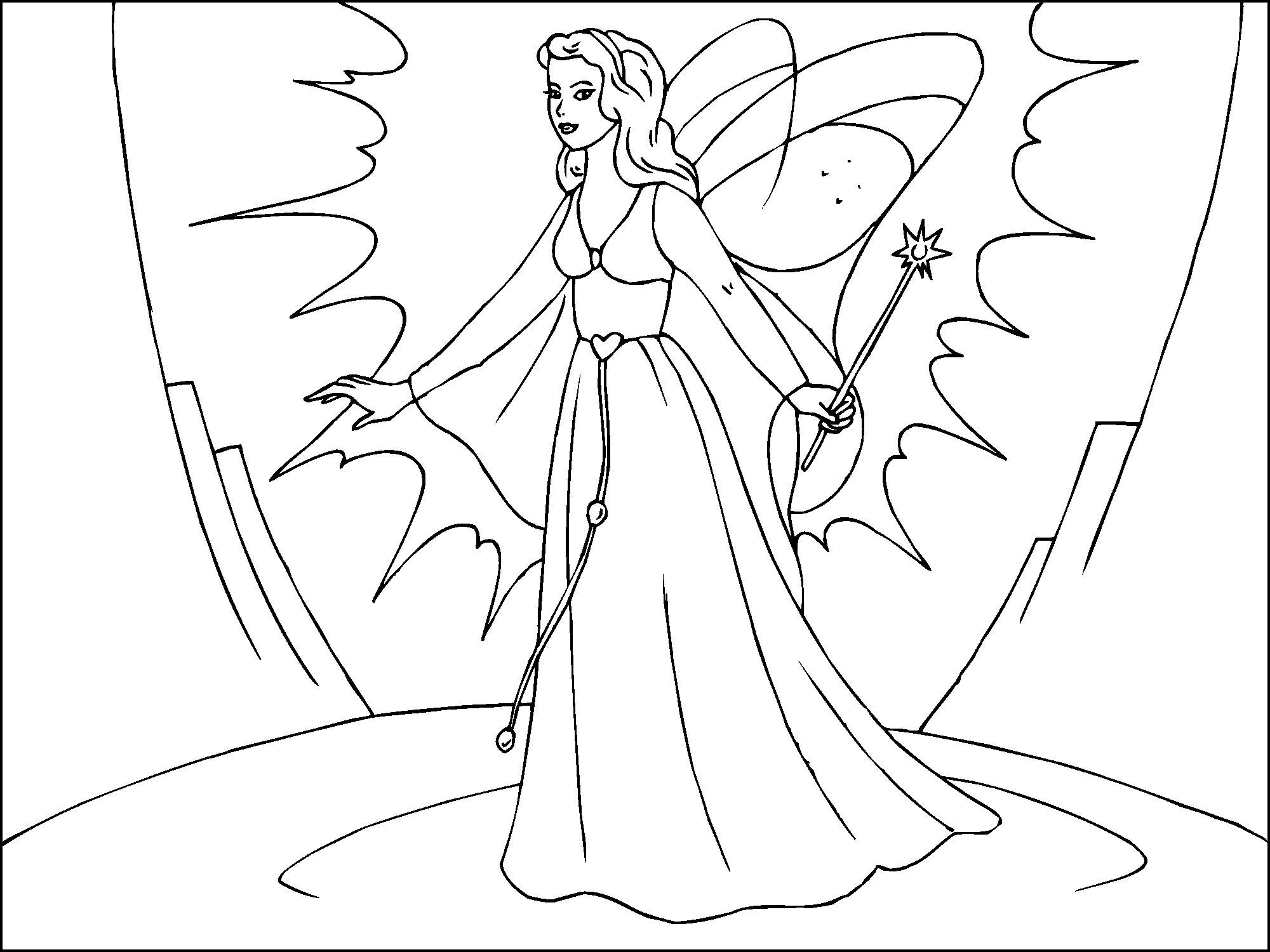 Dibujo para colorear hada mA¡gica