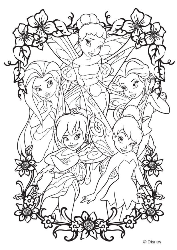 Dibujo para colorear hadas de disney