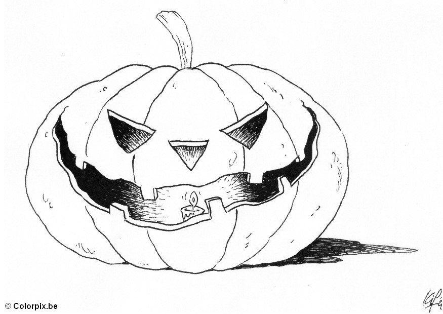 Dibujo para colorear halloween-calabaza
