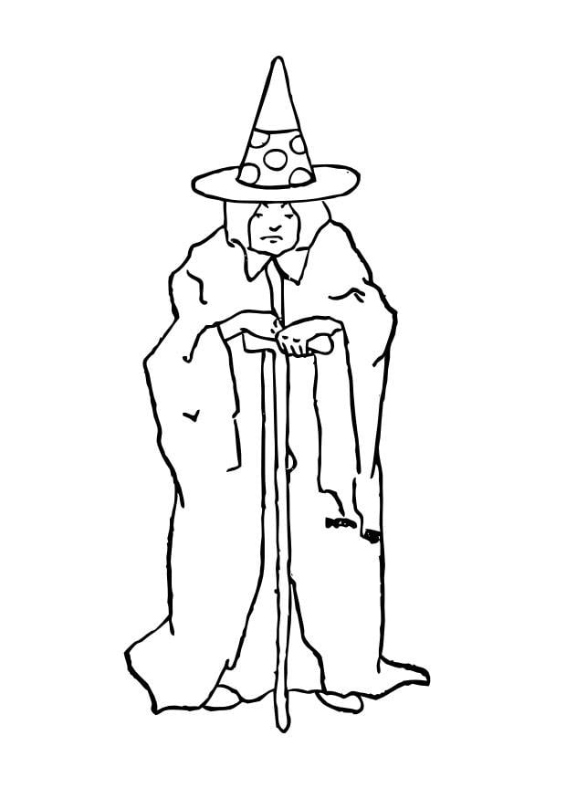 Dibujo para colorear hechicero