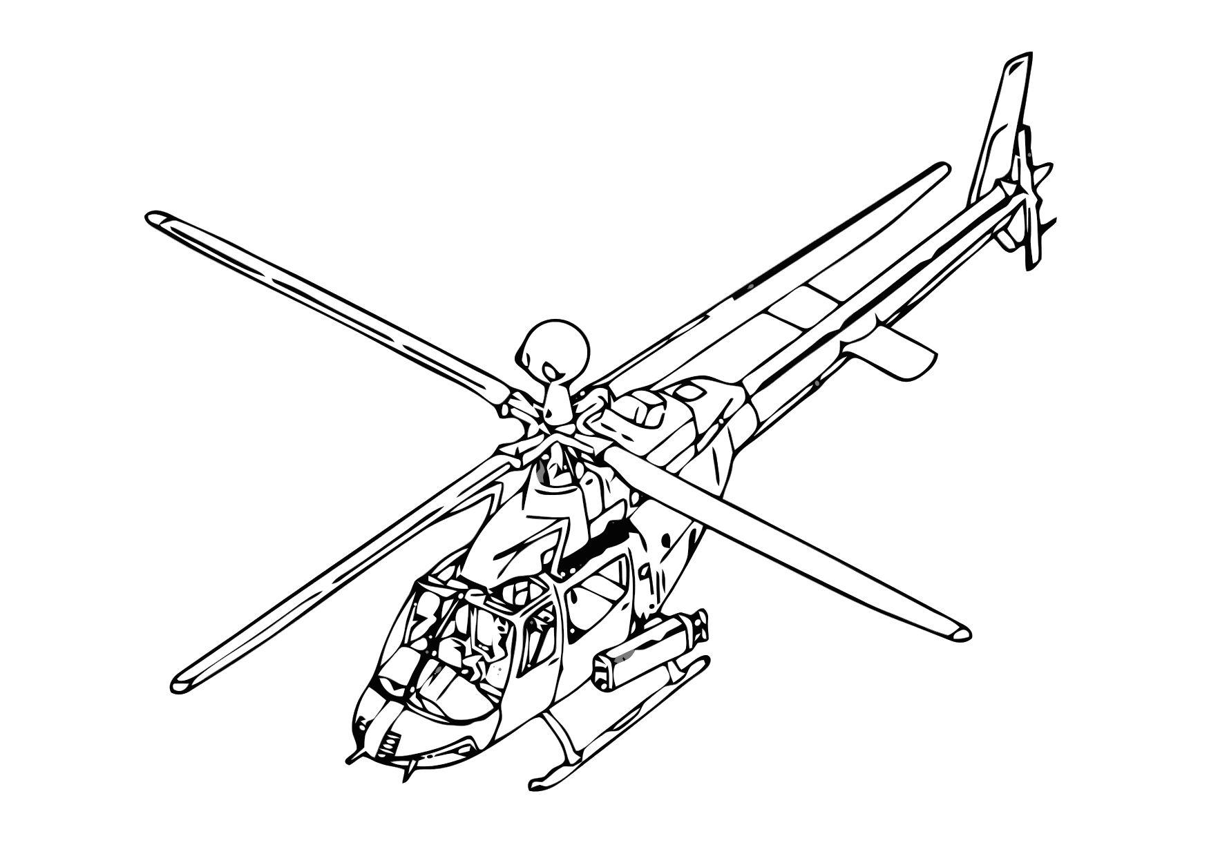 Dibujo para colorear helicA³ptero