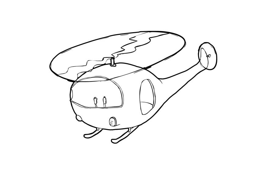 Dibujo para colorear helicA³ptero