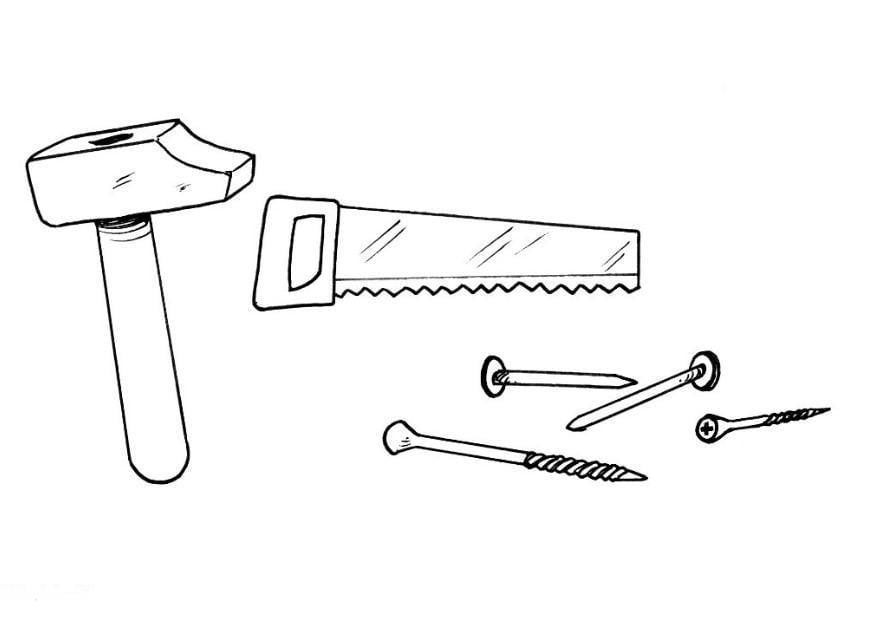 Dibujo para colorear herramientas