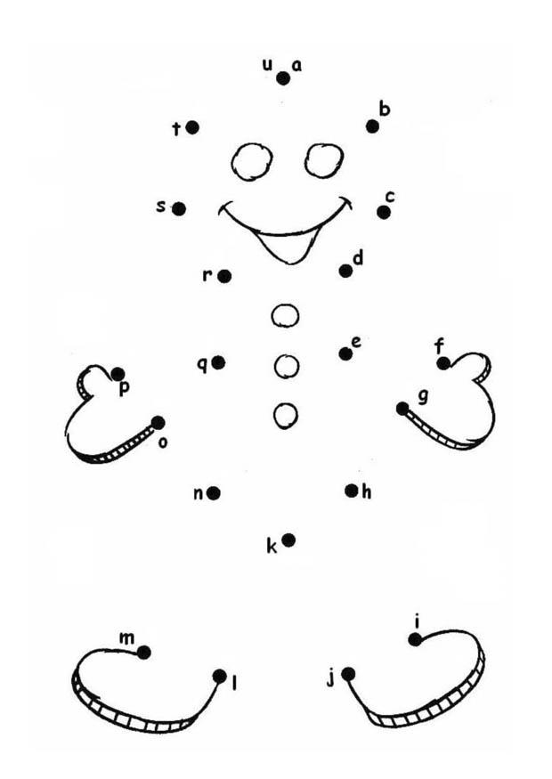 Dibujo para colorear hombre de galleta - letras