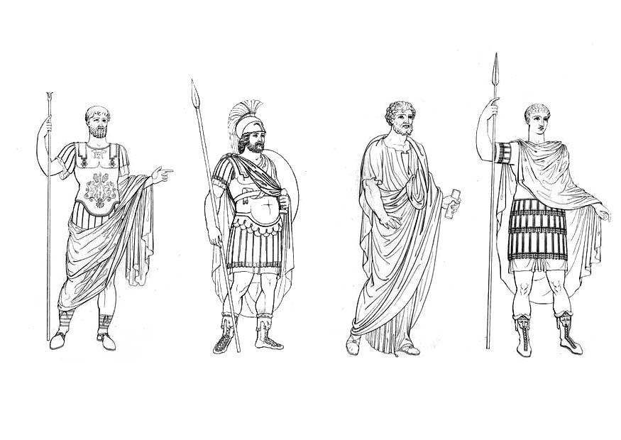 Dibujo para colorear hombres romanos